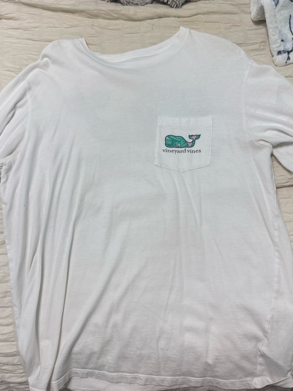 Vineyard Vines White Long-Sleeve Pocket Tee